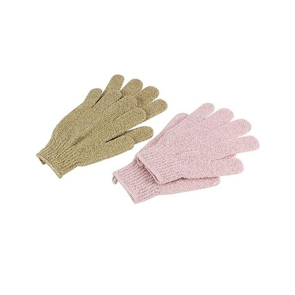 FRCOLOR Lot de 2 paires de gants de lavage pour le corps - Gant de bain - Gant de douche - Gant de toilette - Gant de toilett