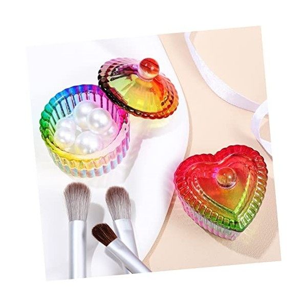 minkissy Lot de 2 récipients colorés en cristal avec couvercle - Assiettes colorées - Contenants à liquide - Contenants en ve