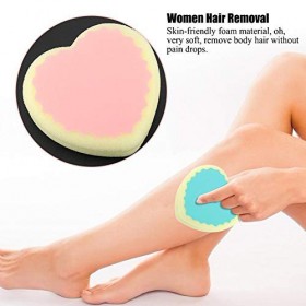 Éponge dépilation - Tampon éponge dépilation sans douleur magique en forme de cœur pour loutil dépilation physique du vis
