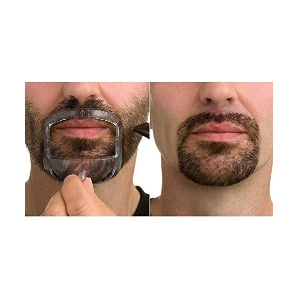 5 tailles de pochoirs de modèle de rasage de barbe de barbiche, rend le rasage de barbe de barbiche symétrique et parfait en 