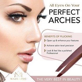 Majestic Bombay Ensemble en acier inoxydable à pointe oblique + pince à épiler chirurgicale pour poils incarnés, pince à épil