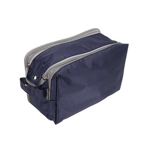 Sac de Rasage de pour Hommes, Sac de Portable de Grande capacité à Prise Confortable pour Hommes en PVC Bleu Marine avec Poig