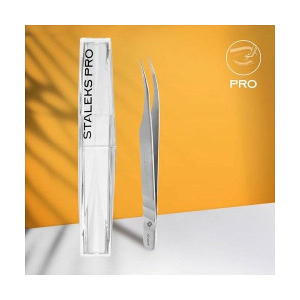 STALEKS PRO Pince professionnelle pour extension de faux cils en acier inoxydable Expert 40/11