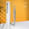 STALEKS PRO Pince professionnelle pour extension de faux cils en acier inoxydable Expert 40/11