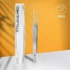 STALEKS PRO Pince professionnelle pour extension de faux cils en acier inoxydable Expert 40/10