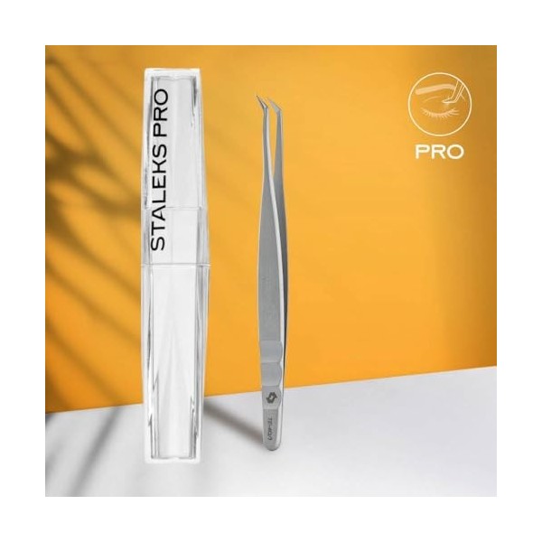 STALEKS PRO Pince professionnelle pour extension de faux cils en acier inoxydable Expert 40/1