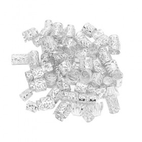 300 Pièces de Perles de Barbe, Perles de Tube de Cheveux Légères Rétro, Accessoires de Cheveux Viking, pour Hommes et Femmes,