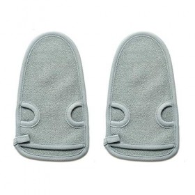 2 Pcs Gant exfoliant naturel en bambou, Retire les Peaux Mortes Corps, Nettoyage en profondeur des pores, Gant de massage, Ga