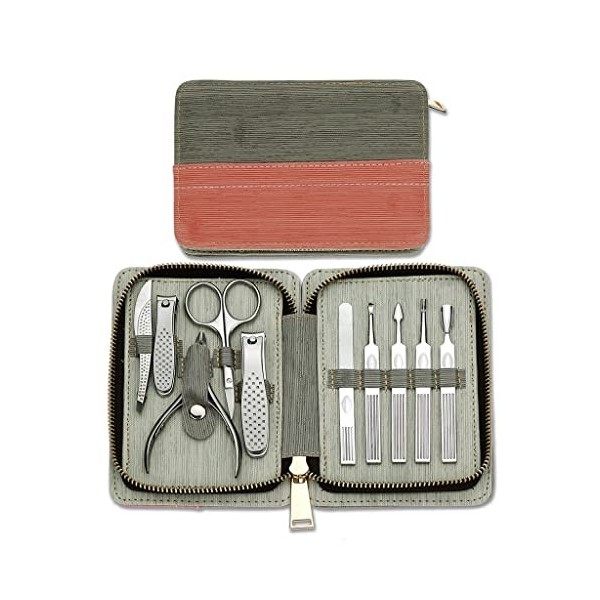 n/a Kit de Soin des Ongles en Acier Inoxydable 10 pièces for manucure Professionnelle Ensemble de pédicure Kit de toilettage 