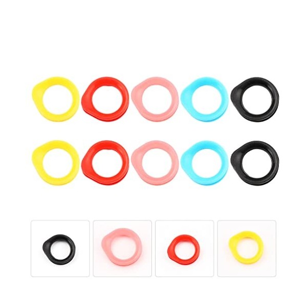 POPETPOP 10Pcs Silicone Ciseaux Rings Doigt Coup de Coiffure Ciseaux Ciseaux Ciseaux Thumb Bague Grips Inserts pour Ciseaux d