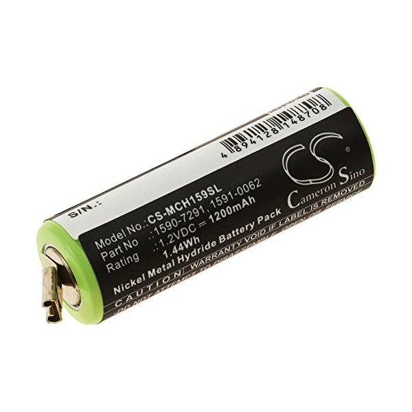 Powery Batterie pour Rasoir, Tondeuse à Cheveux Moser ChroMini 1591, 1591B, 1,2V, NiMH [ Batterie pour appareils électroménag