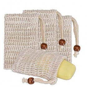 Chilits Filet naturel de mousse de sachet de savon de sisal avec le filet écumant de savon portatif de cordon de serrage pour