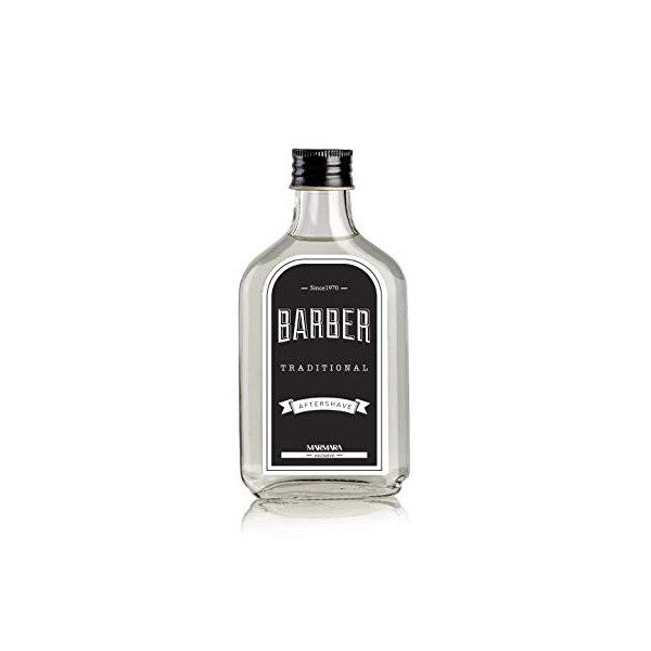 BARBER MARMARA TRADITIONAL After Shave Splash Men 200 ml dans un flacon en verre eau parfumée après rasage homme, rafraîchit 