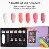 Kit de Poudre de Trempage pour Ongles, ANGGREK 6 Couleurs Kit de Poudre de Trempage pour Ongles Kit de Poudre de Trempage Sér