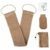 Gants de Crin Naturel en Chanvre,Sangle Lave Dos,Lanière Crin Gants,Eponge Exfoliante Dos en Chanvre Naturel,Accessoires pour