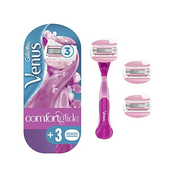 Venus Gillette Comfortglide Spa Breeze Rasoir pour femmes avec 3 lames de rasoir