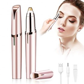 Tondeuse à sourcils électrique, avec lumière LED, Rasoir à Sourcils Indolore Portable Charge , Lèvres des Sourcils, épilatio