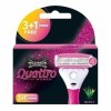 Wilkinson Sword Quattro for Women - Aloe & Vit.E - lames de rasoir pour femme 3 + 1 pièce