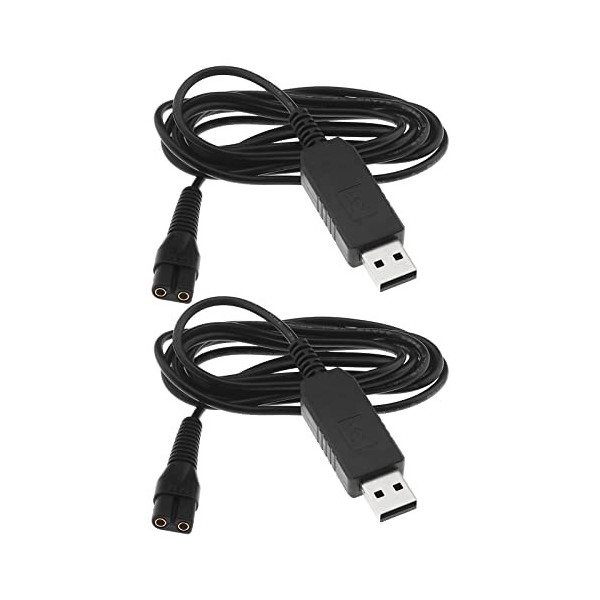 2pcs Câble de Chargeur de Rasoir USB Remplacement Compatible avec Wahl Color Pro 9649 Tondeuses sans fil Cordon dalimentatio