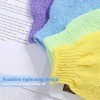 Frcolor 4 paires de douche exfoliant bain blouson Nylon gants douche exfoliant gommage corps