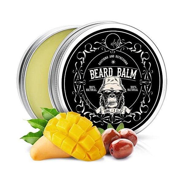 Baume à barbe Gorilla par uLab - Produit de toilettage de qualité supérieure pour homme avec huile dargan, huile de jojoba e