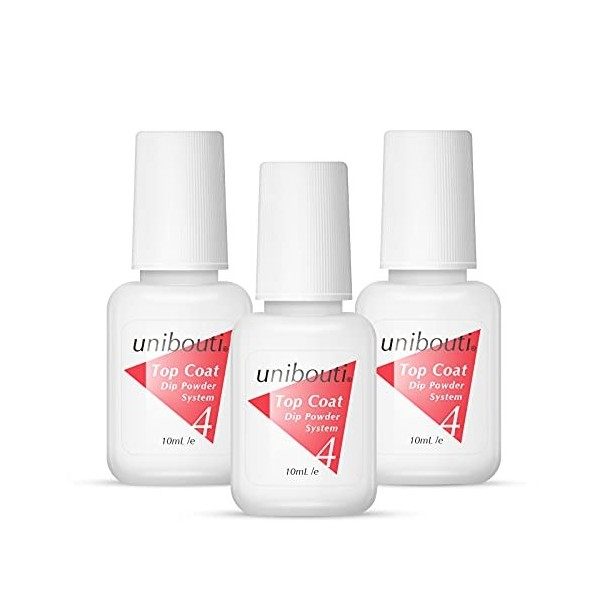 UNIBOUTI Dip Powder Top Coat Liquid Set for Dip Powder Nail Kit Starter, Not including Base Coat and Activator, 3 Bottles/...