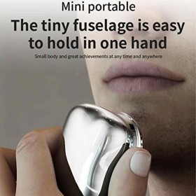 Mini Rasoir électrique, Mini Rasage électrique Portable, Rasoir Humiet Sec pour Homme, Rasoir Rechargeable USB, Poche Lavable