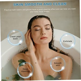 POPETPOP 4 Pièces Gants De Serviette De Bain Gants De Gommage De Douche Arrière Gants De Bain De Douche Serviette De Bain Exf