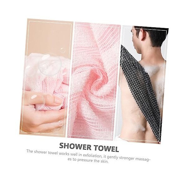 POPETPOP 2 Pièces Serviette De Bain Pour Hommes Douche Épurateur Serviette Douche Luffa Gant Bain Corps Nettoyage Serviette D