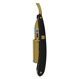 NIEI ÉBèNe Rasage Outils de Coiffeur Lame Manuelle Rasoir TêTe de Rasage en Acier Inoxydable Grattoir Vintage Porte-Couteau P