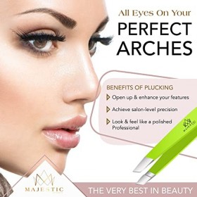 Majestic Bombay Embout incliné en acier inoxydable + pince à épiler chirurgicale pour poils incarnés.&nbsp;Pince à épiler pointue 