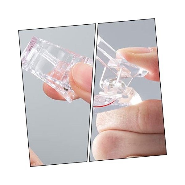 minkissy 1 lot de pochoirs transparents pour nail art en gel blanc - Pour faux ongles transparents - Clips en cristal - Kit d