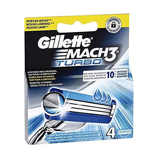 Gillette de rechange des lames de rasoir pour homme. 4 lames