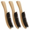 minkissy Lot de 3 brosses à barbe - Outils de rasage pour homme - Poils de sanglier - Pinceaux à moustache - Brosses de rasag