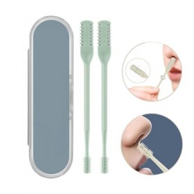 Tondeuse nasale rotative à 360 degrés, tondeuse manuelle portable pour homme et femme 2 pièces 