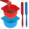 Adorila Lot de 2 chauffe-cire en silicone avec spatules - Pot chauffe-cire pour épilation - Réutiliser le bol dépilation à l