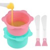 Adorila Lot de 2 chauffe-cire en silicone avec spatules - Pot chauffe-cire pour épilation - Réutiliser le bol dépilation à l