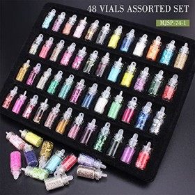 Coussin Rose Soie 48 couleurs bouteille en verre de poudre de coquille 48 couleurs poudre de coquille décoration dongle pièc