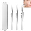 Teppeic - Teppeic Tweezers,Teppeic Tweezers For Blackheads,Teppeic Tweezers For Acne,3 In 1 Professional Stainless Removing T