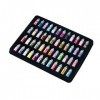 Lot de 48 flacons de poudre en verre de 48 couleurs pour décoration dongles, paillettes pour ongles noir, taille unique 