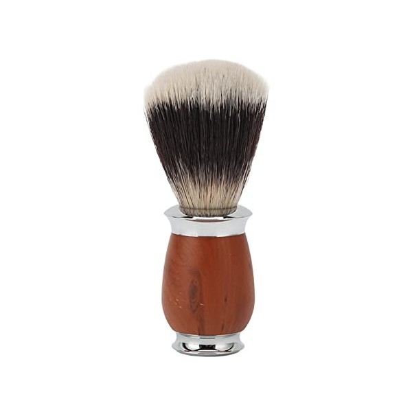 Blaireau à Barbe, Blaireau, Blaireau en Nylon de Haute qualité avec Manche en Bois, Léger et Doux pour les Poils du Visage, l