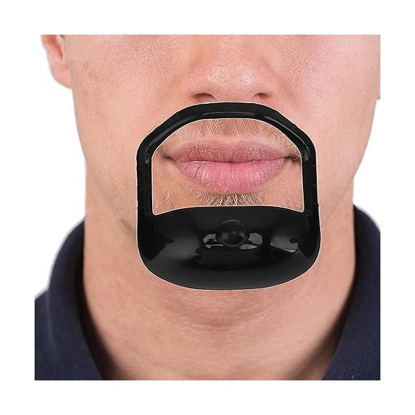 Modèle de Rasage de Barbe, Portable 15 Pièces Multifonctionnel Facile à Utiliser Guide de Barbe Façonneur Noir pour les Poils