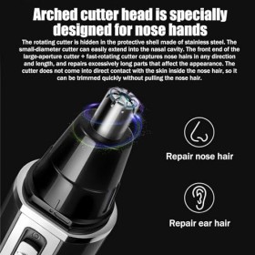 Tondeuse à cheveux 3 en 1 à nez fin, tondeuse à barbe rechargeable par USB, kit de toilettage étanche pour homme, tondeuse à 