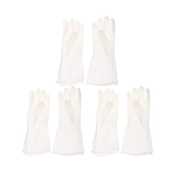 Mobestech 3 Paires De Gants De Teinture De Cheveux Gants En Caoutchouc De Cuisine Gants De Ménage En Plastique Gants De Sécur