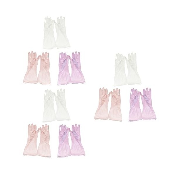 Mobestech 3 Paires De Gants De Teinture De Cheveux Gants En Caoutchouc De Cuisine Gants De Ménage En Plastique Gants De Sécur