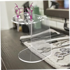 minkissy Ciseaux Prise Ciseaux De Coiffure Organisateur Rack Acrylique Porte-Ciseaux Ciseaux Conteneur Coiffeur Outils Organi