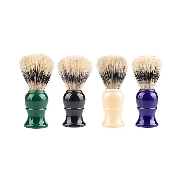 Lot de 4 brosses à raser avec Manche en Poils pour Homme