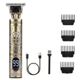 Fiorky Machine de coupe de cheveux électrique T-Blade LED Affichage Tondeuse à cheveux sans fil Tondeuse de coupe de cheveux 