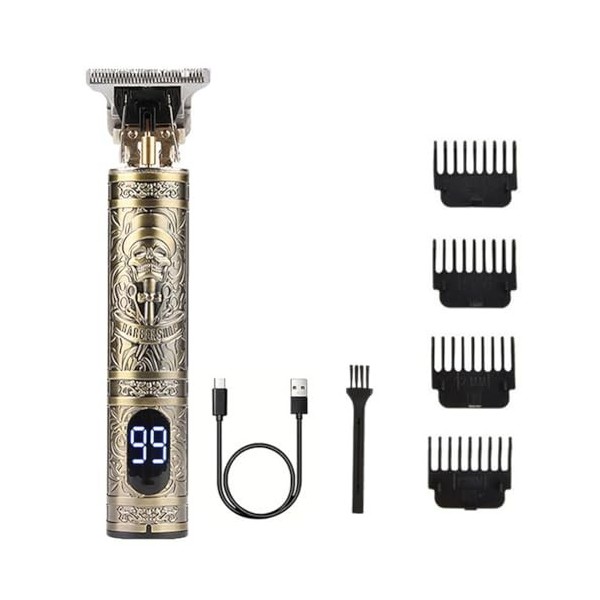 Fiorky Machine de coupe de cheveux électrique T-Blade LED Affichage Tondeuse à cheveux sans fil Tondeuse de coupe de cheveux 