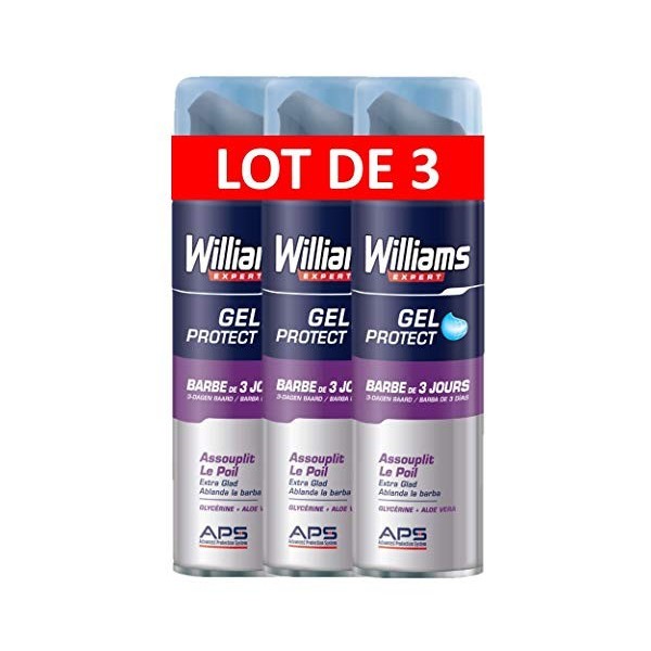 Williams gel à raser barbe de 3 jours 200ml - Lot de 3